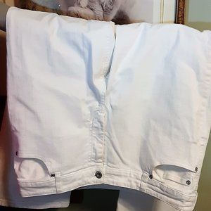 Chico's Denim Whitewash Boyfriend Jeans a Premium Fit with a Platinum Finish